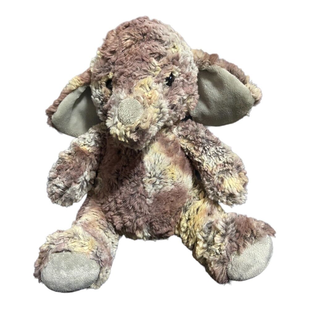 Aurora Plush Elephant Gray Mauve Tan Toy 9” Baby Kids Stuffed Animal Unique Soft